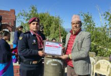 सूर्योदय नगरपालिकाद्वारा प्रहरी नायव निरीक्षक कार्की सम्मानित