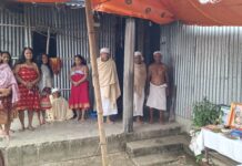 कुशको लाश बनाएर दाहसंस्कारपछि काजक्रिया गर्दै झापाको एक गिरी परिवार