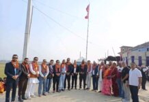 इनरुवाको ग्रीन सिटीमा २१० फिट अग्लो राष्ट्रिय झण्डा फहराइयो