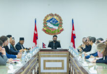 प्रधानमन्त्री शाहसँग नेपालस्थित विभिन्न देशका राजदूत तथा कूटनीतिक नियोग प्रमुखहरूद्वारा सामूहिक शिष्टाचार भेट