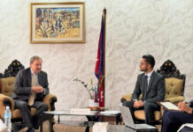 शिक्षामन्त्री पोखरेलसँग बेलायतका राजदूतको शिष्टाचार भेट